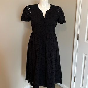 NWT J.Crew Black Eyelet Dress, size 14